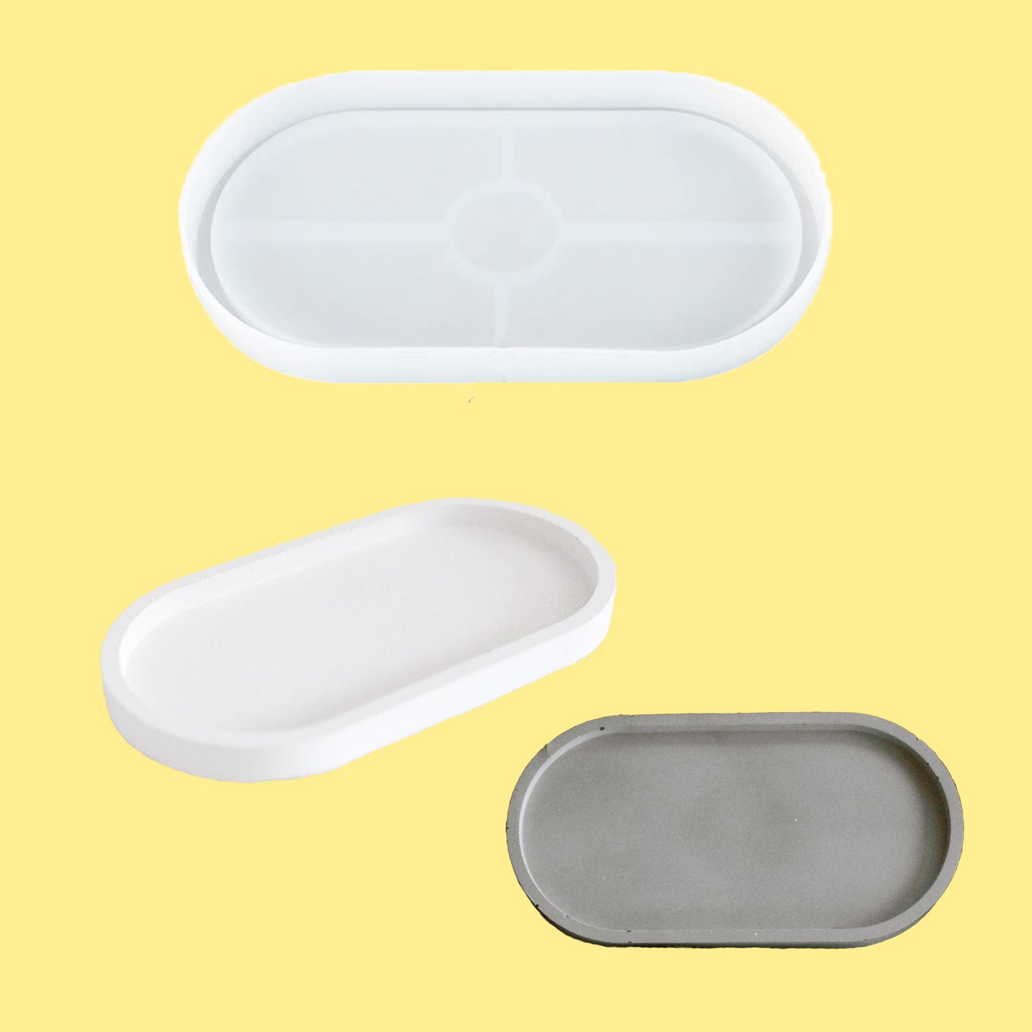 Silikon Gießform Dekotablett Oval