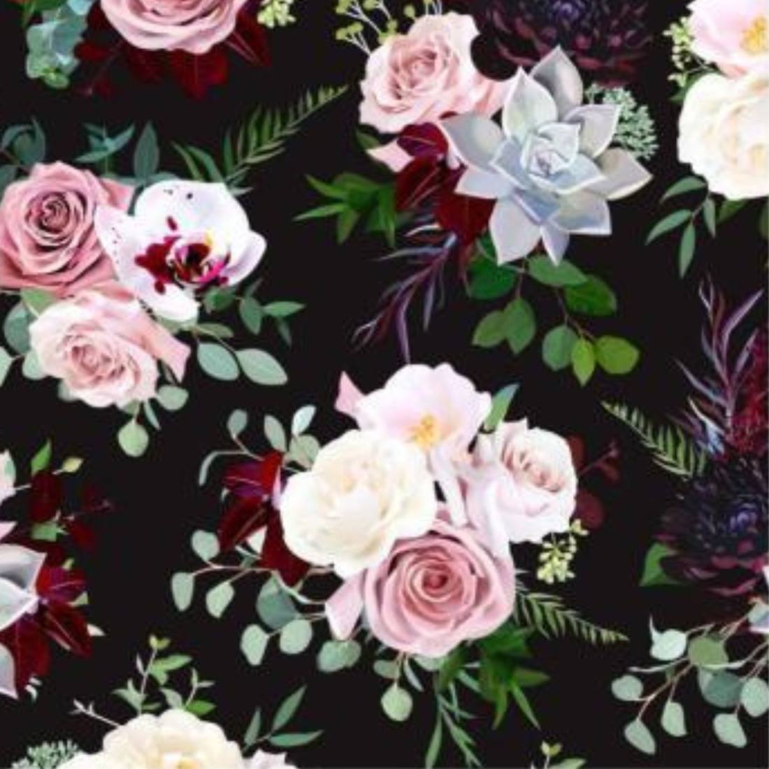 Viscose Crepe Jersey Bouquet