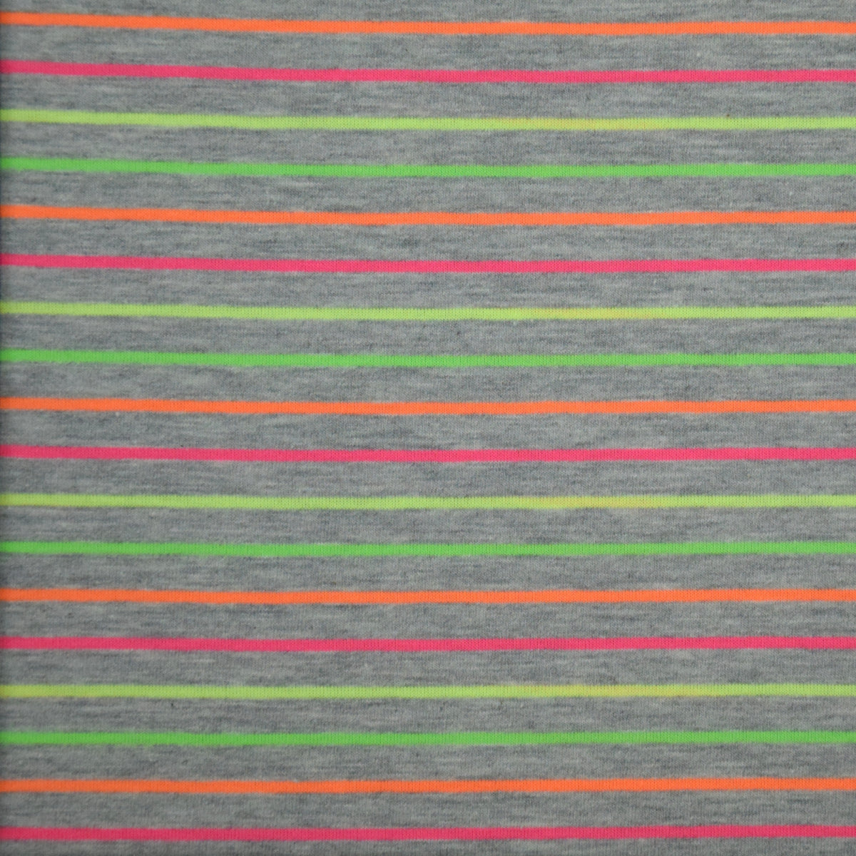 Baumwolljersey Streifen - neon grau meliert