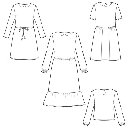 Damen Kleid MENARI (Papierschnittmuster)
