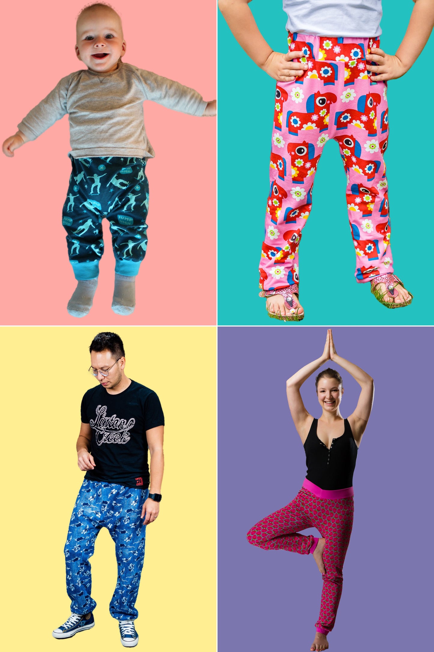 4er-Set: Hose RAS (Damen + Herren + Kinder + Babys)