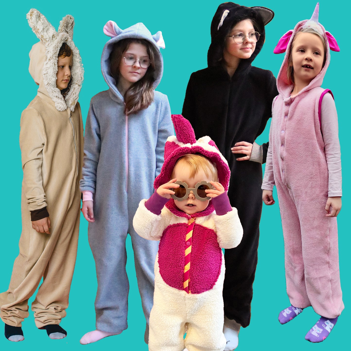 Set Kinder Jumpsuit MIMPI mit Kapuze