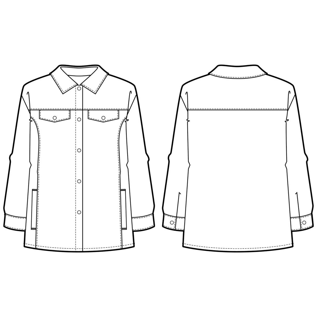 Unisex Hemdjacke LUWES (Papierschnittmuster)