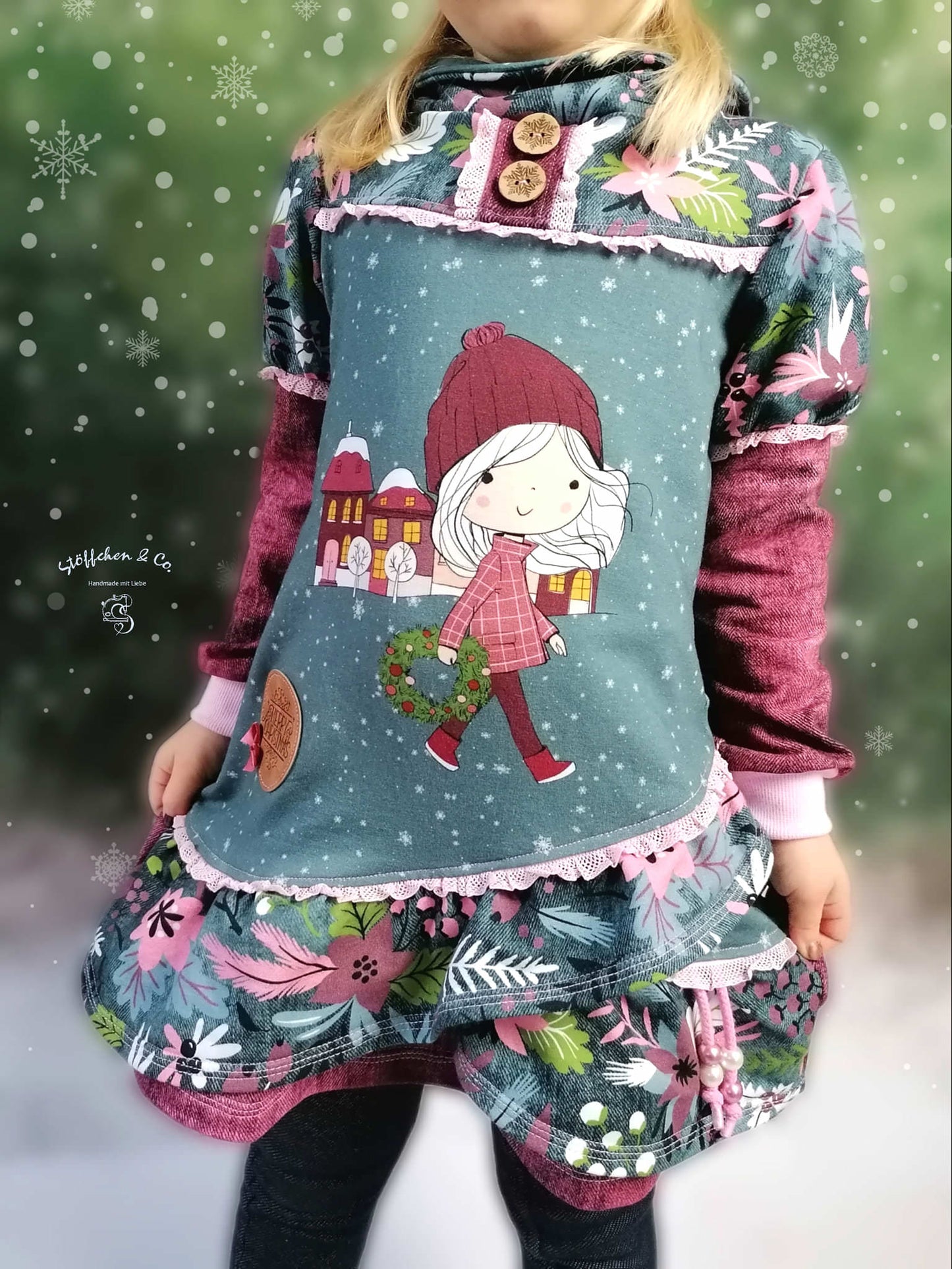 Kinder Kurzkleid Tunika Longhoodie AYA
