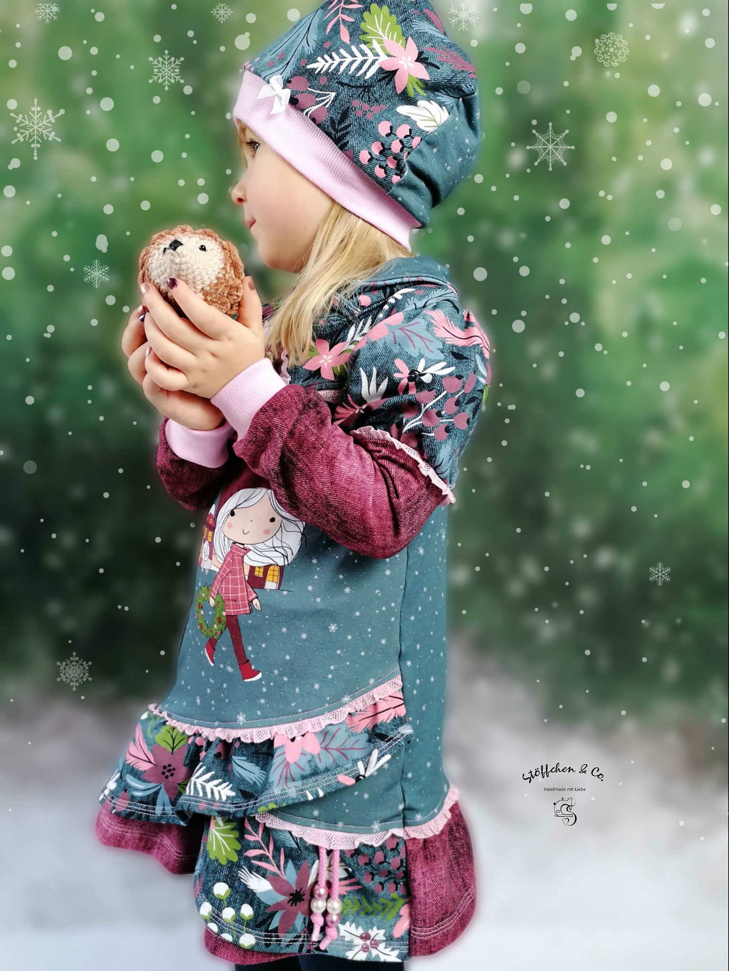 Kinder Kurzkleid Tunika Longhoodie AYA