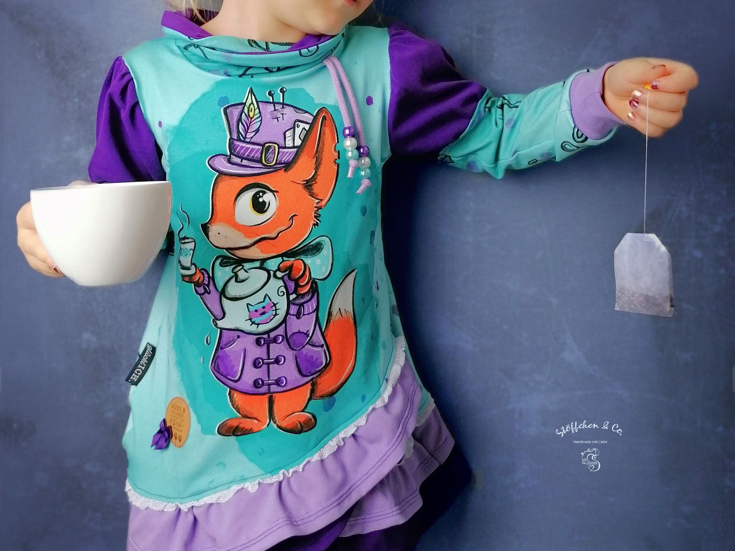 Kinder Kurzkleid Tunika Longhoodie AYA