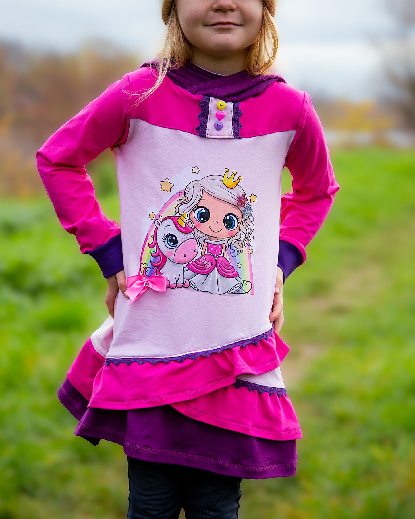 Kinder Kurzkleid Tunika Longhoodie AYA