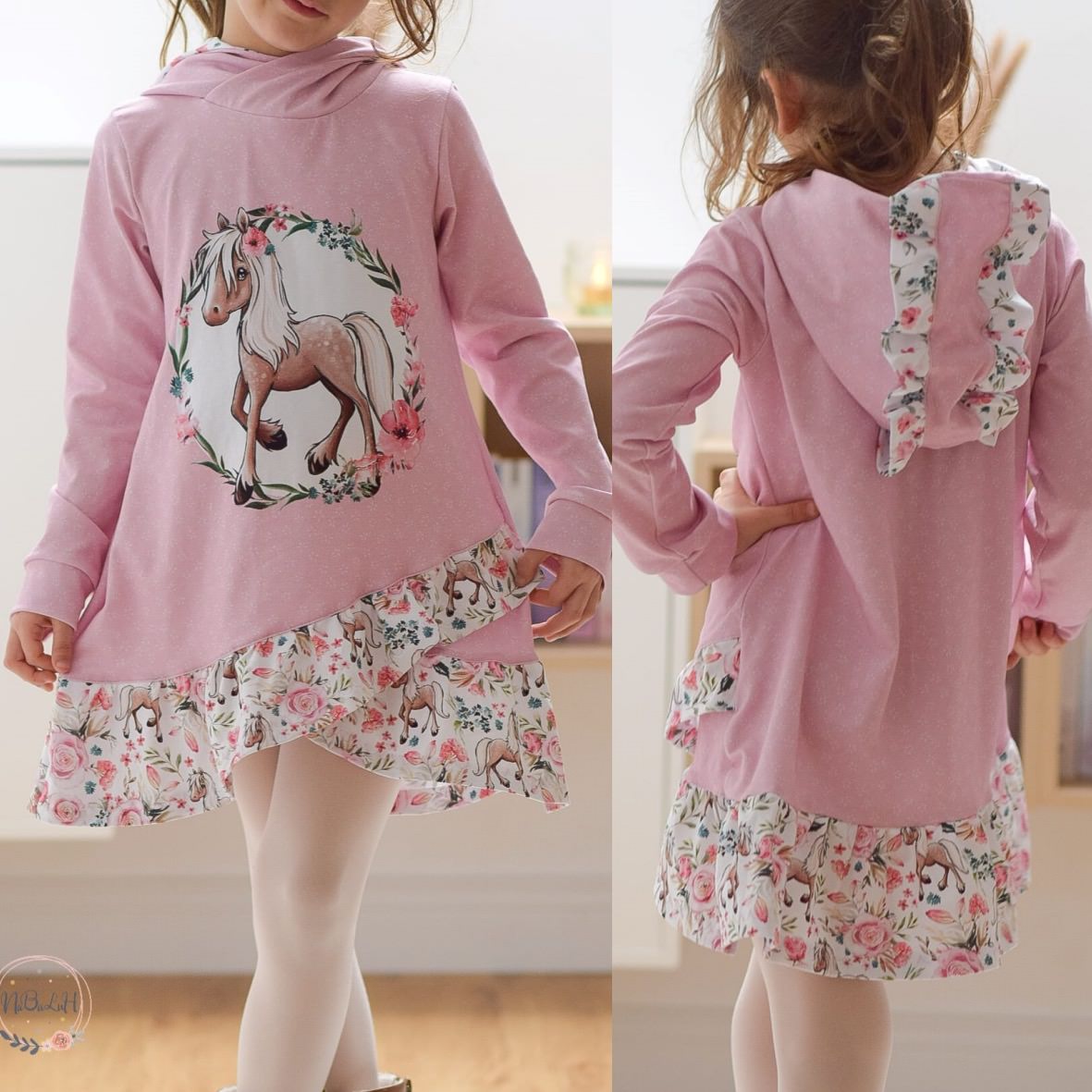 Kinder Kurzkleid Tunika Longhoodie AYA