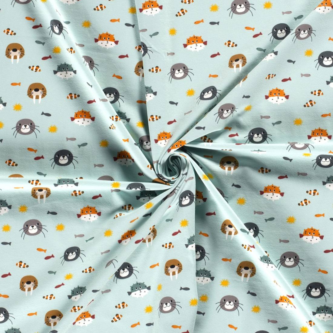 Cotton Jersey Fish and Seals