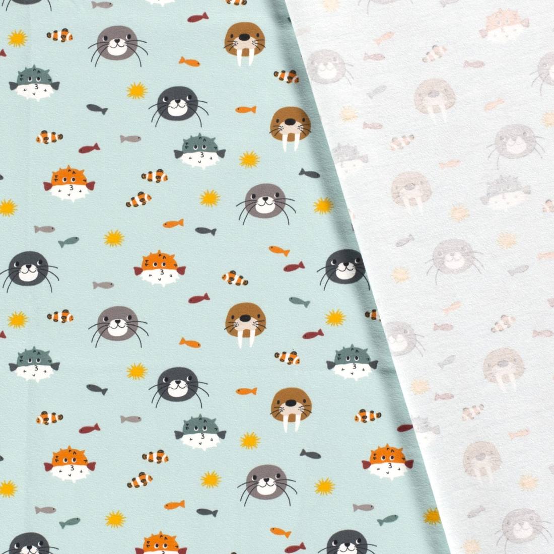 Cotton Jersey Fish and Seals