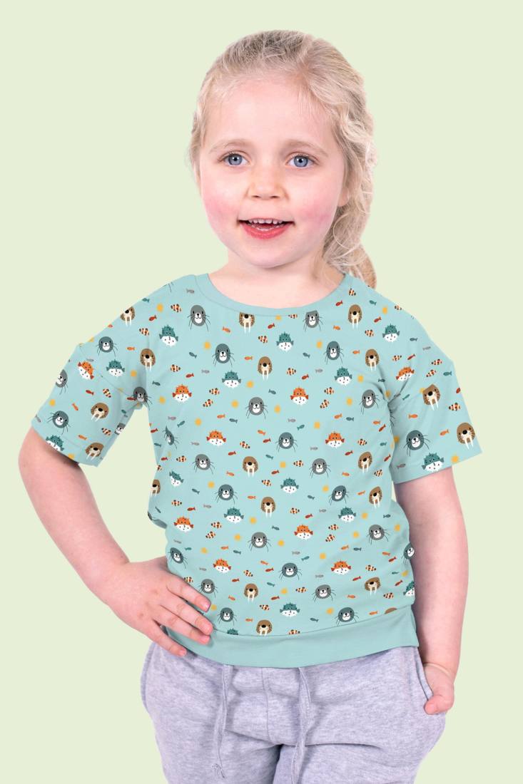Cotton Jersey Fish and Seals