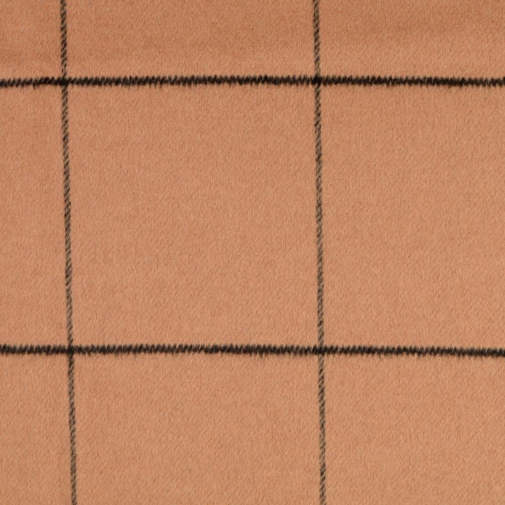 Coat fleece check - caramel