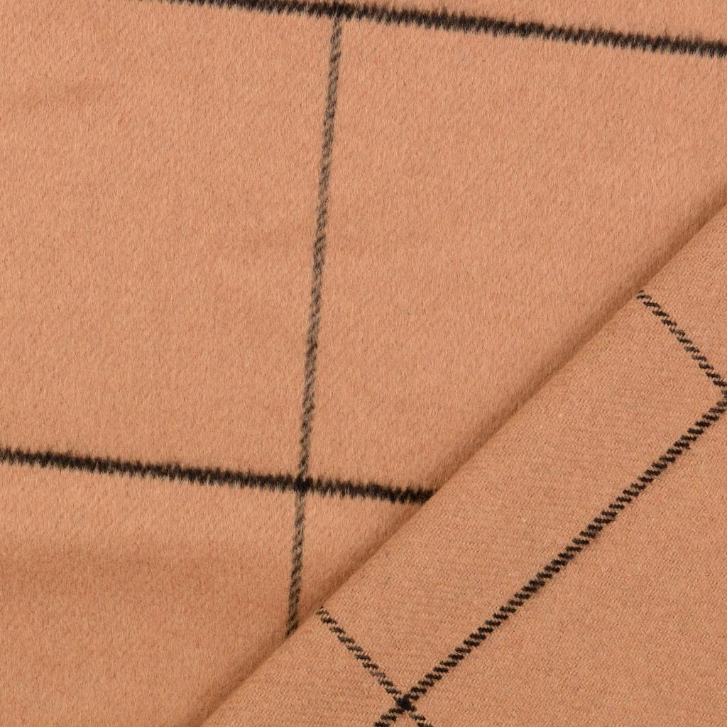 Coat fleece check - caramel
