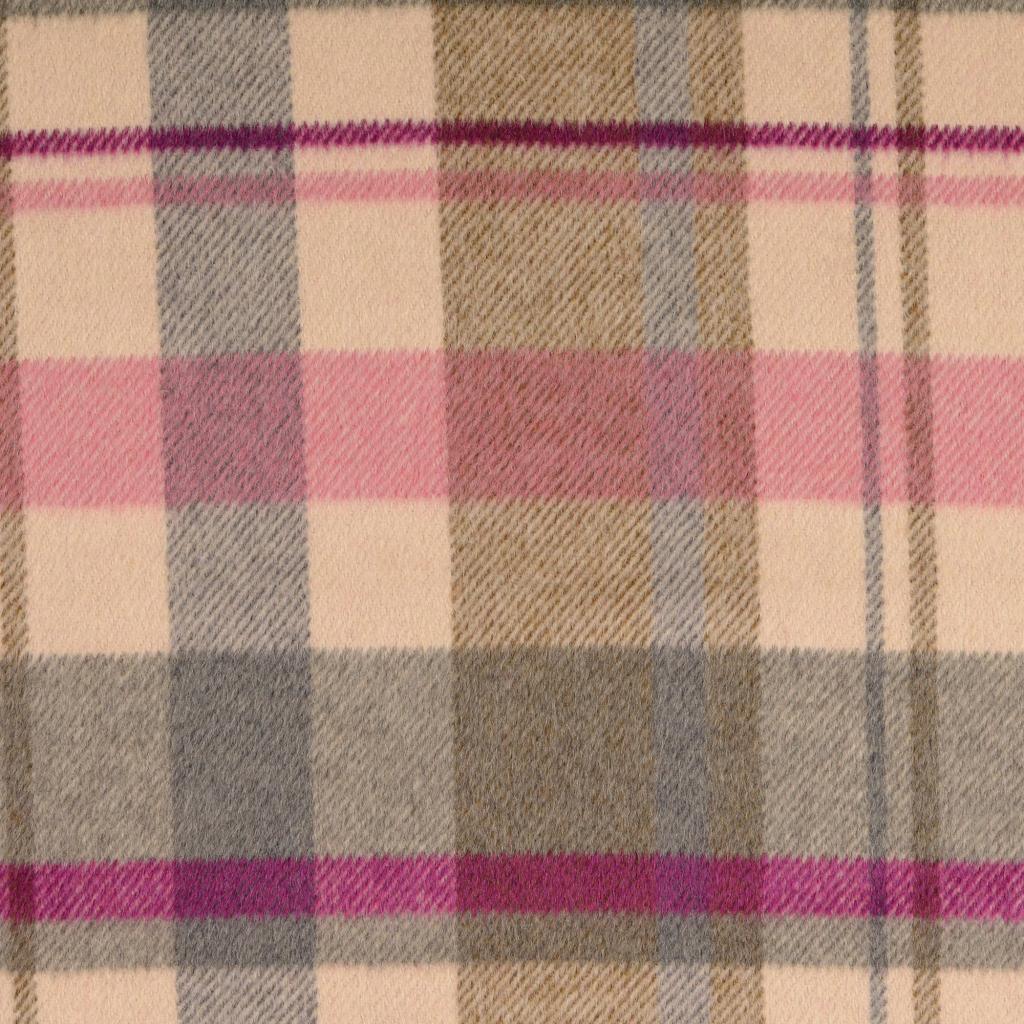 Coat fleece check - beige pink