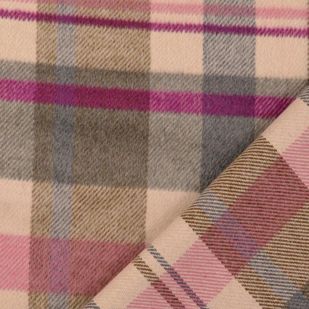 Coat fleece check - beige pink
