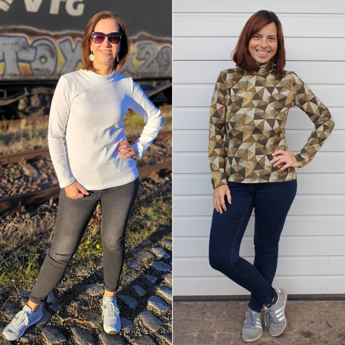 2PERAN DAMEN ROLLKRAGENSHIRT