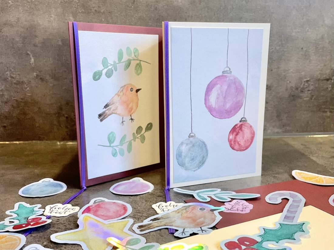 Set: Plotter files + Printables Merry Christmas Watercolor