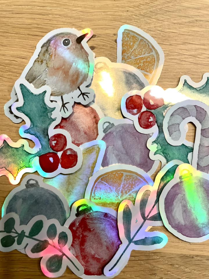 Set: Plotter files + Printables Merry Christmas Watercolor