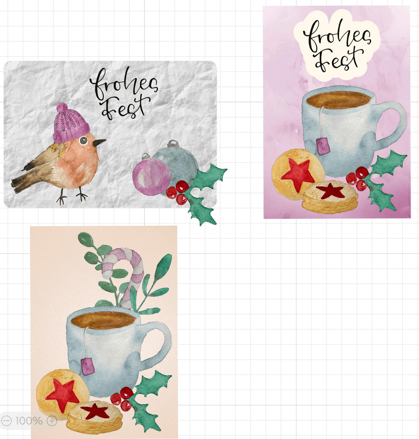 Set: Plotter files + Printables Merry Christmas Watercolor