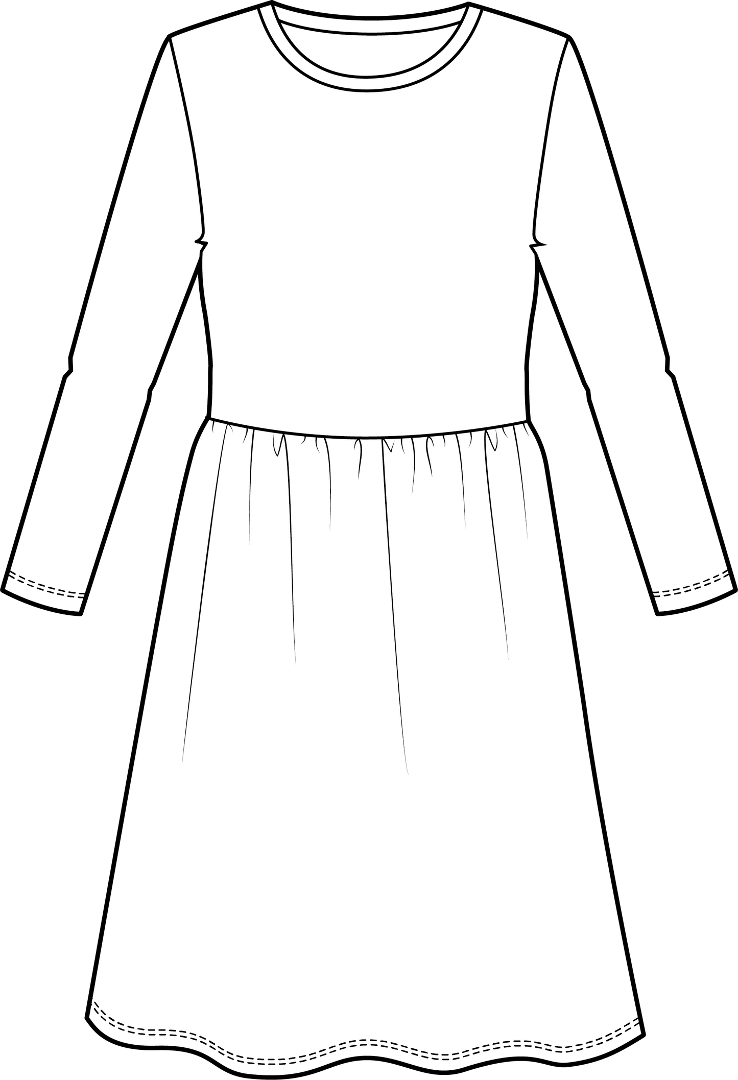 Kleid Gaun Rundhals