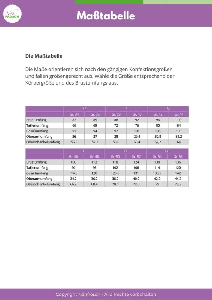 Masstabelle-Damen-XS-XXL