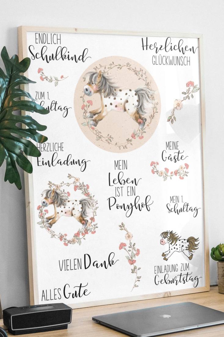 Set: plotter files + printable flower pony
