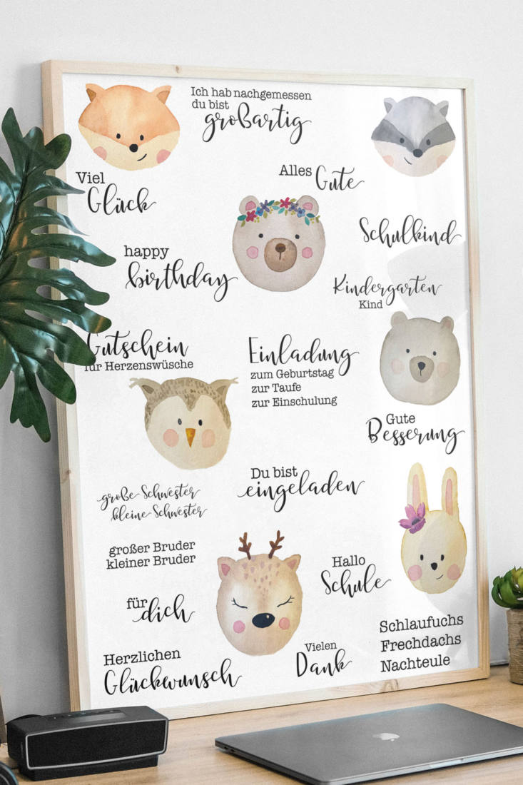 Set: Plotter files + Printables Forest Animals Watercolor