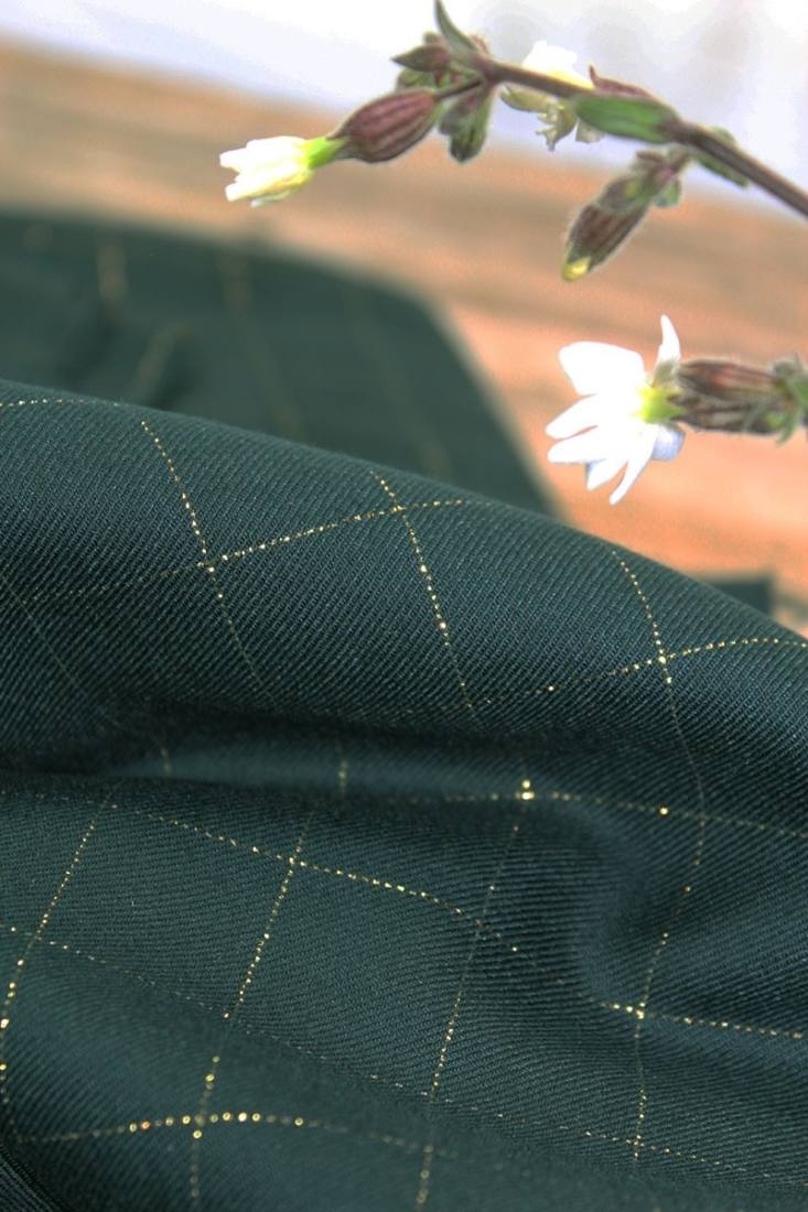 tissu-serge-carreaux-vert-fonce-lurex-dore2
