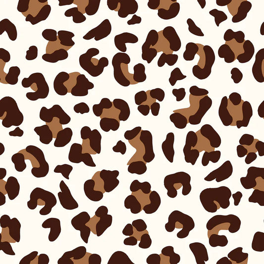 French Terry Leopard Wollweiss - VORBESTELLUNG