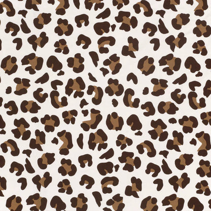 French Terry Leopard Wollweiss
