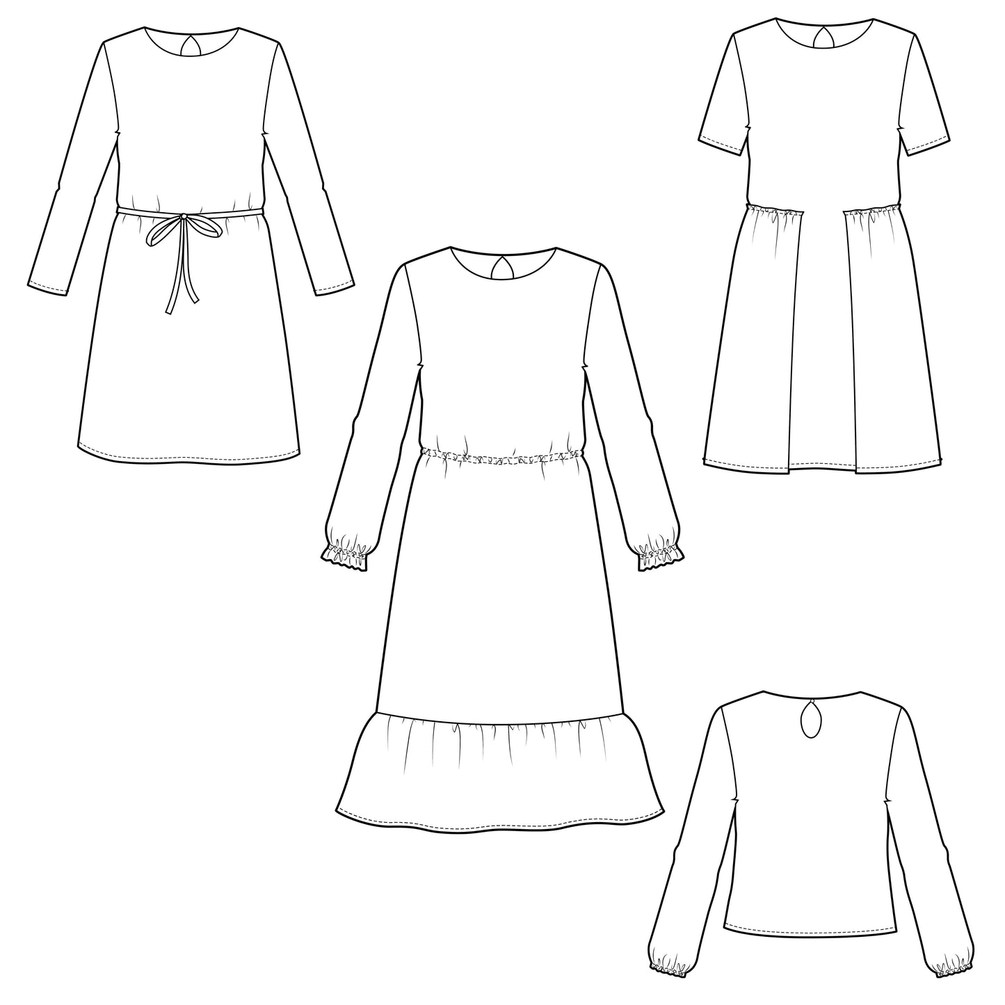 Kinder Kleid MENARI (Papierschnittmuster)