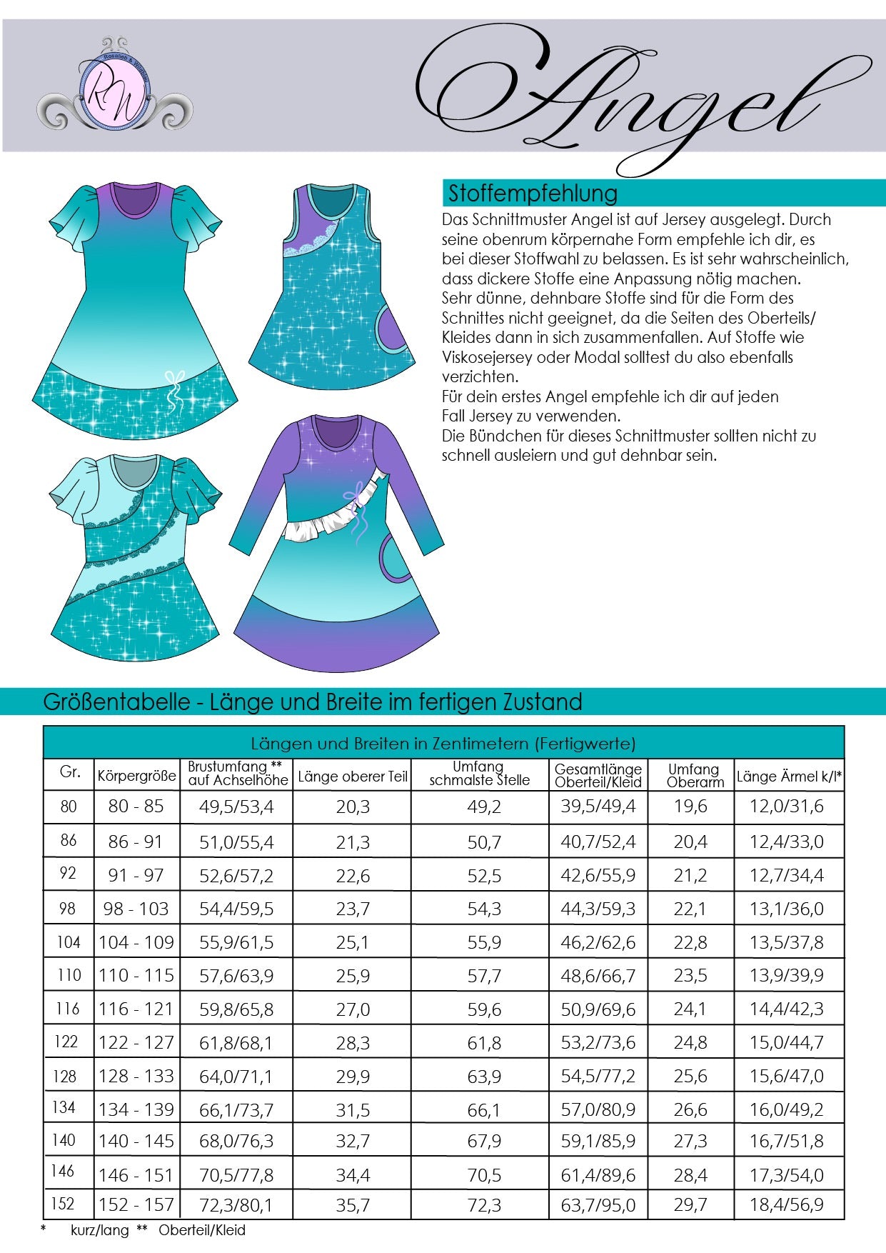 Kinder Kleid Shirt ANGEL