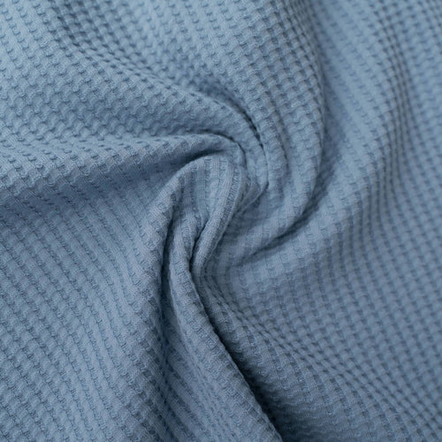 Waffel-Strick Jersey - blau