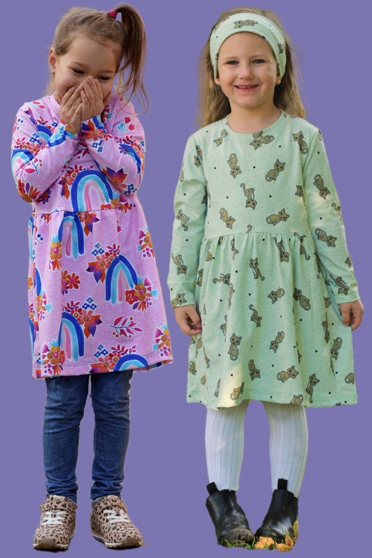 Kinder Kleid GAUN (Papierschnittmuster)